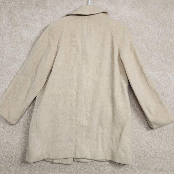 Winter Time by Hermon Kay Tan Wool Button Front Pocket Pea Coat Women's Size 10 - Picture 2 of 9